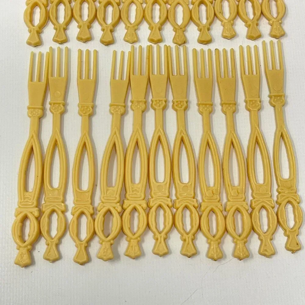 Pseudo Ivory Party Pix Food Picks  Vintage 22 Count